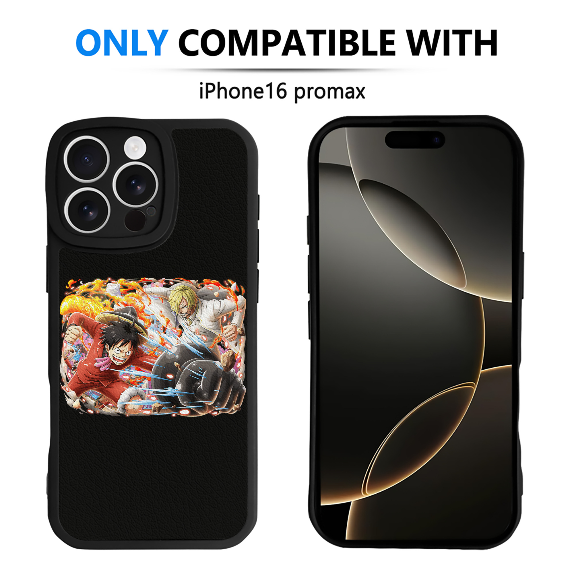 （画像用） ワンピース モンキー・D・ルフィ ONE PIECE Monkey D. Luffy 【iPhone 16シリーズ対応】シリコンスマホケース（レザー調） 材質：シリコン